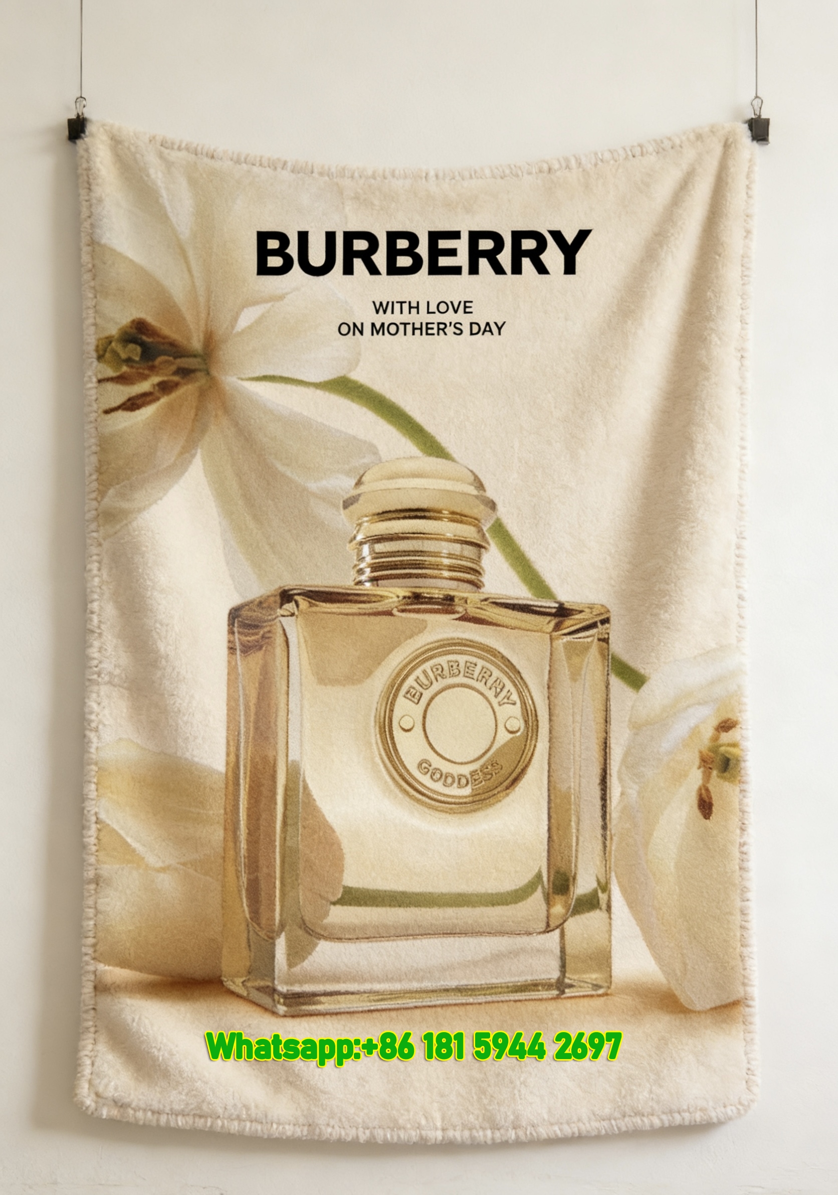 Burberry Goddess Floral Flannel Throw Blanket B103